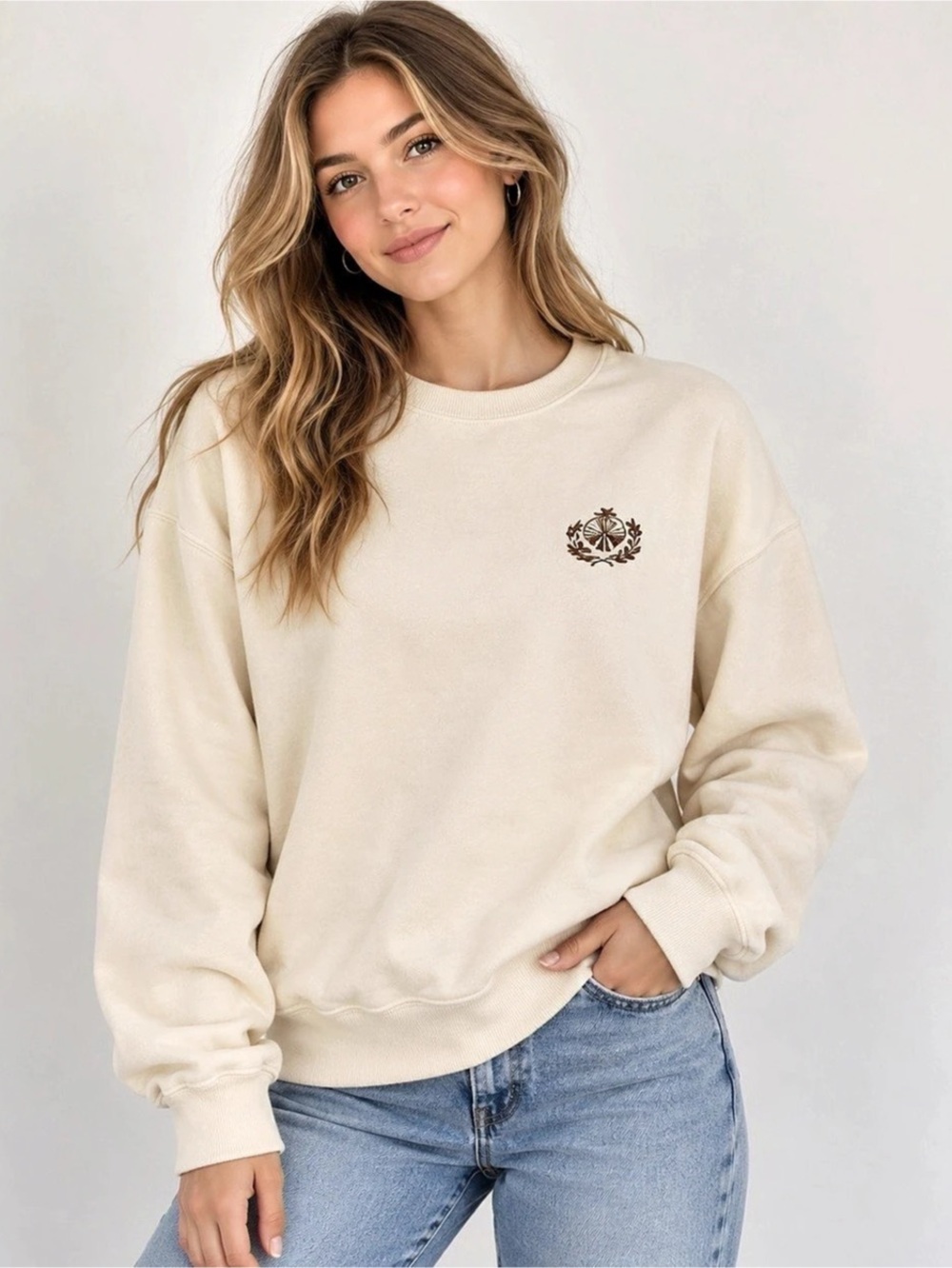 Volcom Stone Women’s/Men’s Cream Graphic Crewneck Sweatshirt Size Medium – Surf